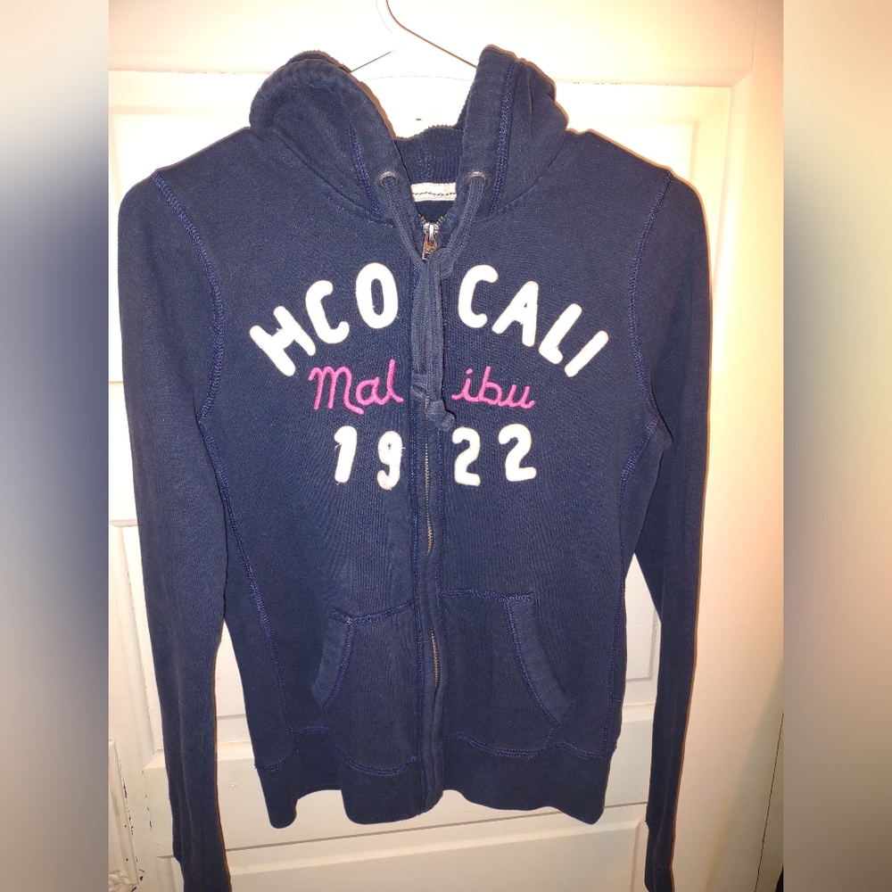 Hollister Blue zip Jacket Medium
